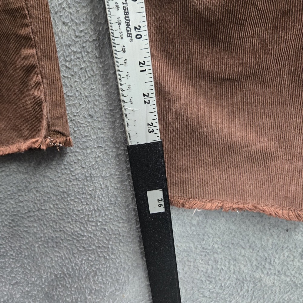 Aerie Women Pants M Brown Barrel Overalls Corduroy Utility Button 26" Inseam - Picture 8 of 11